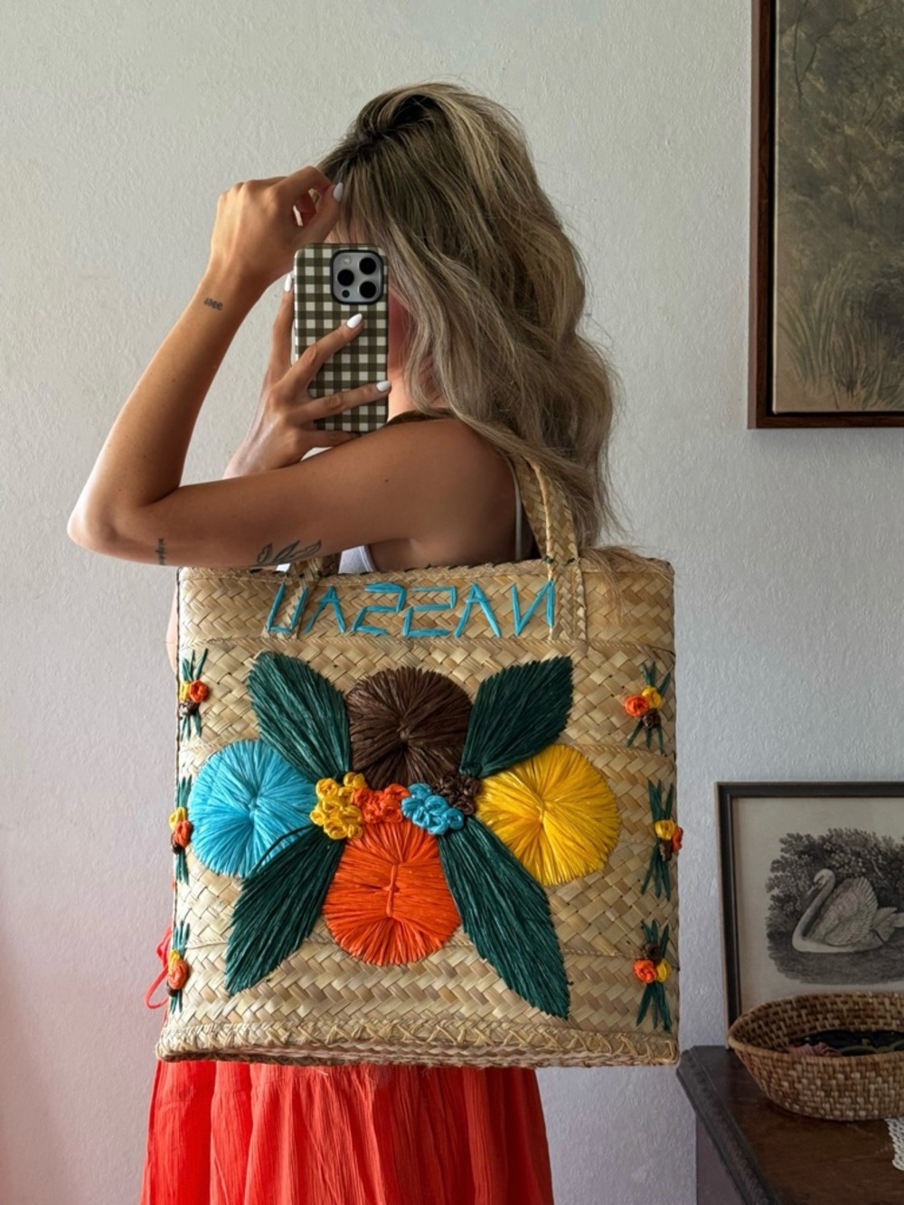 vintage bahamas straw tote